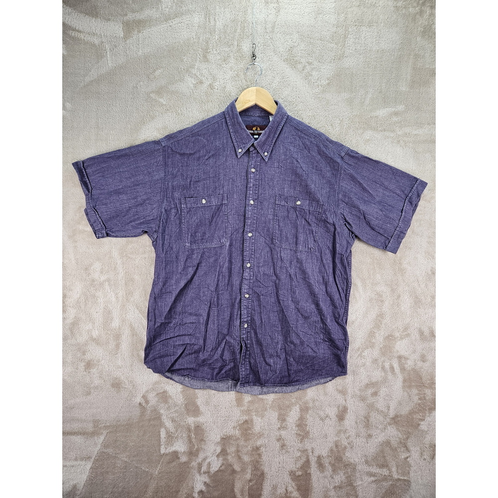 Jason Alexandre Button-down Shirt Vintage Style Purple Short Sleeves Size L - Picture 3 of 10